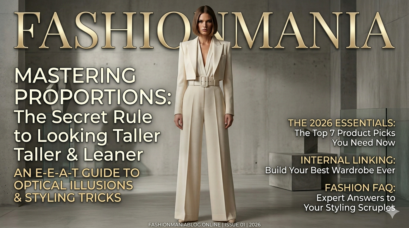 A tall, lean woman wearing high-waisted wide-leg trousers and a V-neck bodysuit in a monochromatic studio setting.